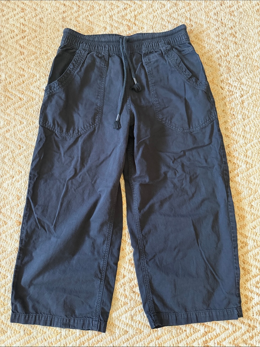 Casual Drawstring Pants in Navy Blue